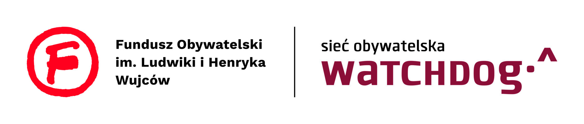 Logo Funduszu Obywatelskiego im. Ludwiki i Henryka Wujców i Sieć Obywatelska Watchdog Polska